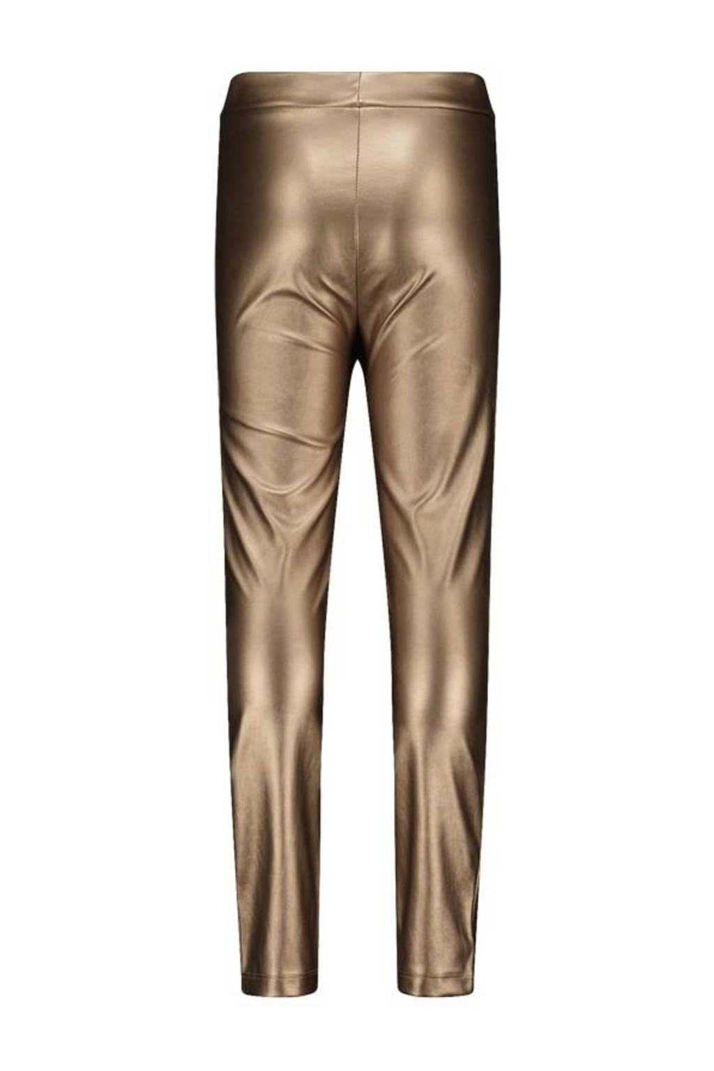 Like Flo metallic imitatieleren high waist skinny broek brons