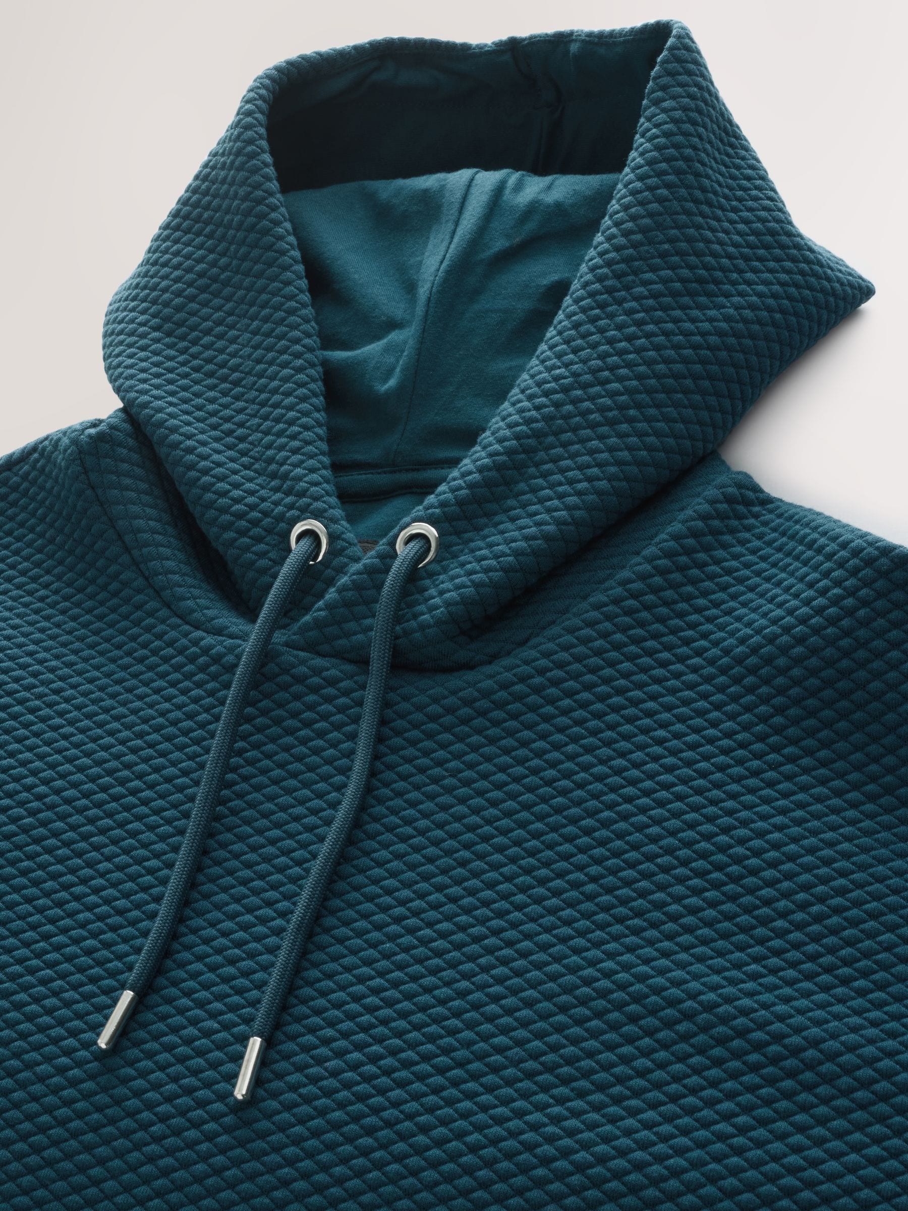Blauwgroen - Pullover-hoody met textuur