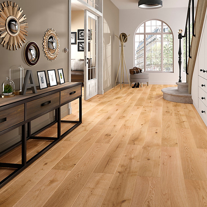 Parquet contrecollé clipsable Marigny XL 200 cm en chêne français verni blond
