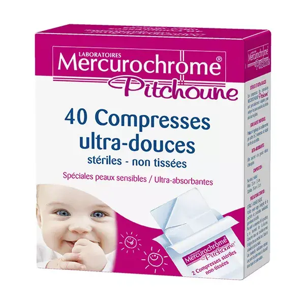 Mercurocromo Pitchoune Compressas Ultra Suaves 40 unidades