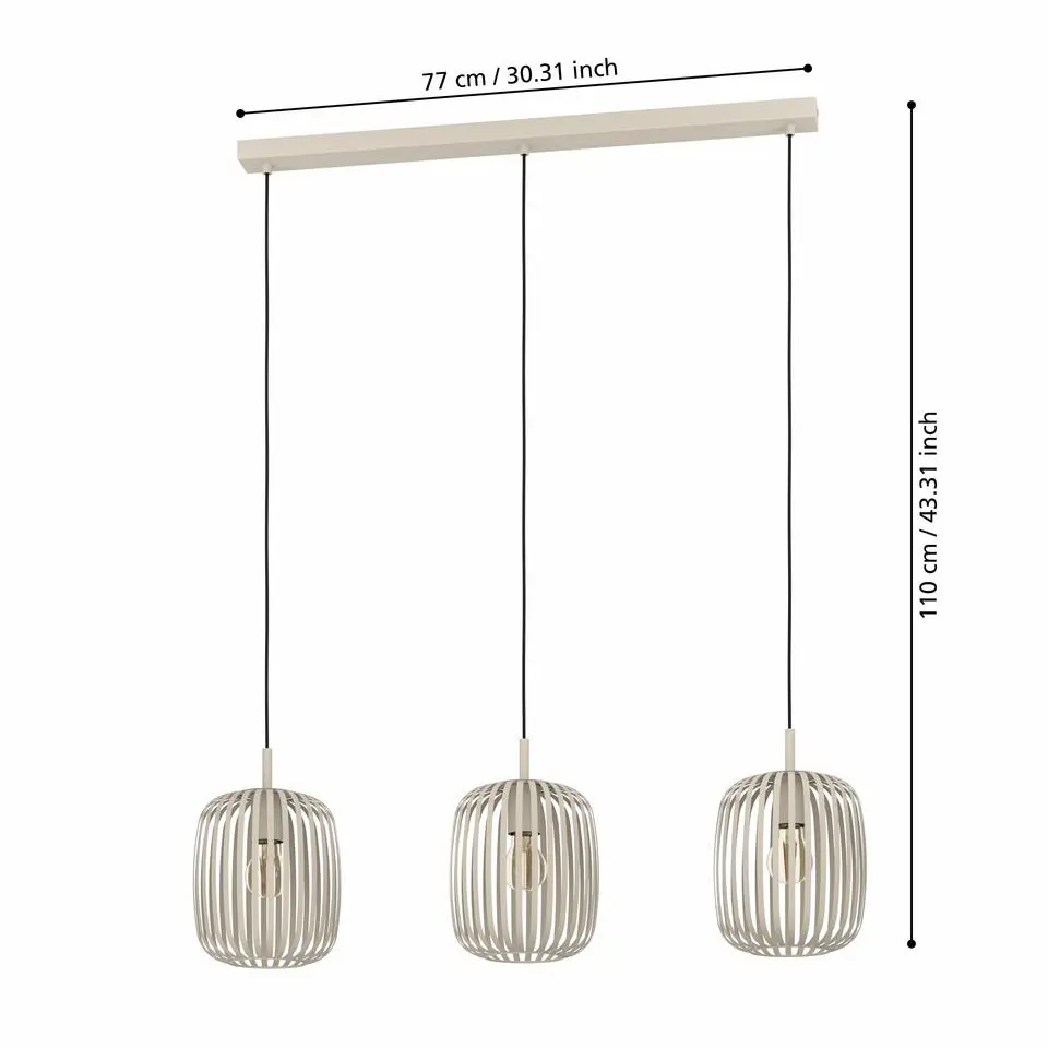 EGLORomazzinaHanglamp-E27-90cm-Zandkleur