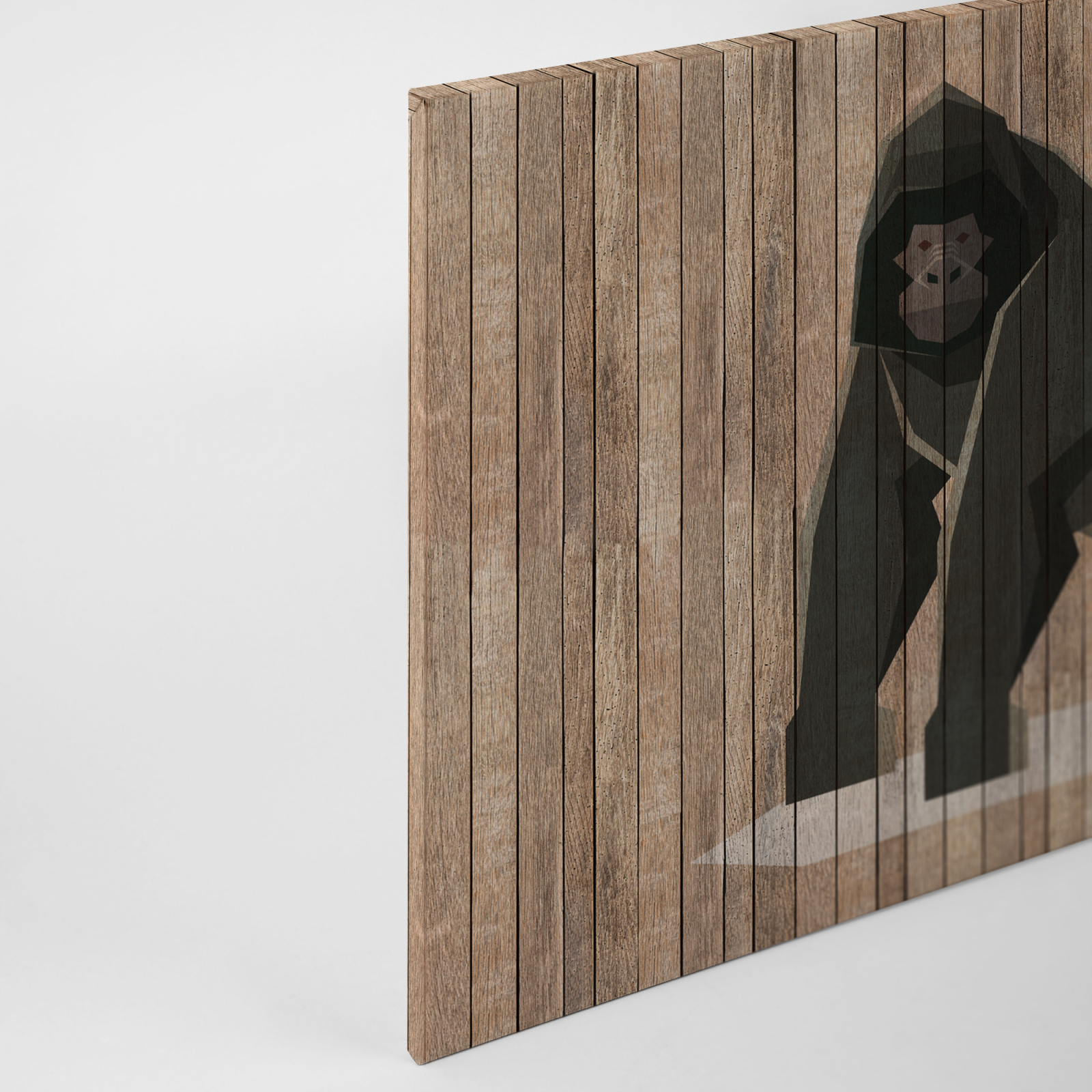 Leinwandbild GORILLA - braun-grau - 90x60 cm