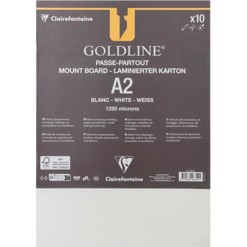 Goldline contrecollé pour passe-partout paquet 10F A2 1,25mm - Blanc