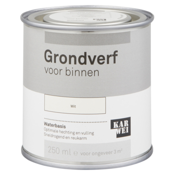 Karwei grondverf binnen wit 250 ml