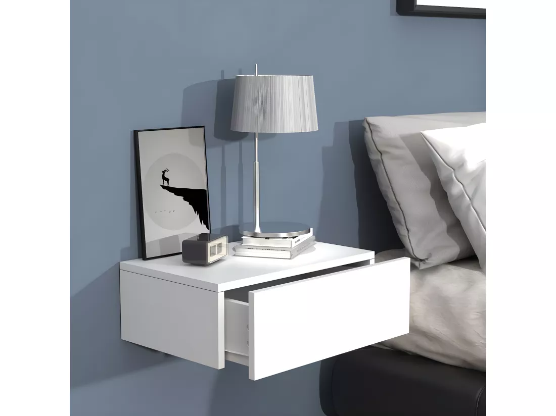 Table de nuit murale suspendue en bois Usal M 45 cm
