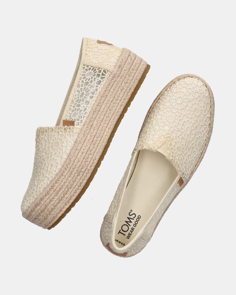 Toms Valencia Crochet Espadrilles  - ecru
