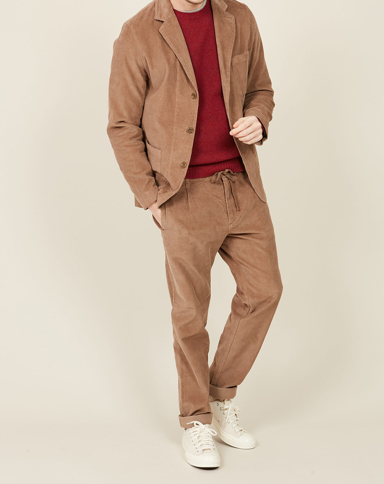 Hartford Veste en Velours côtelé Jonny beige