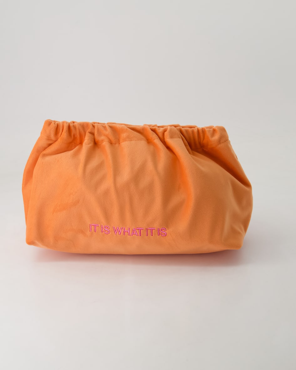 Sorbet Island Velvet Clutch Clutch in Orange