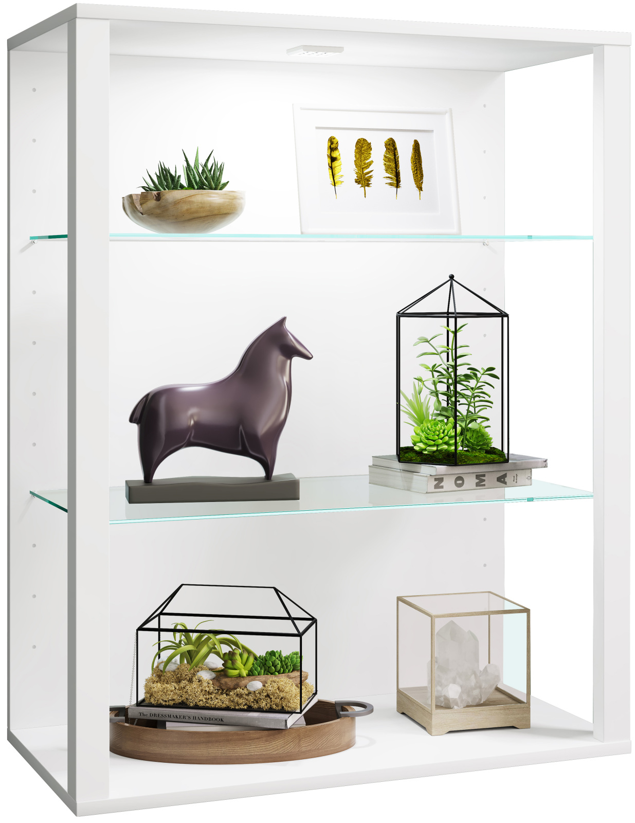 Wandvitrine GLASOL LW - weiß - 70x90 cm