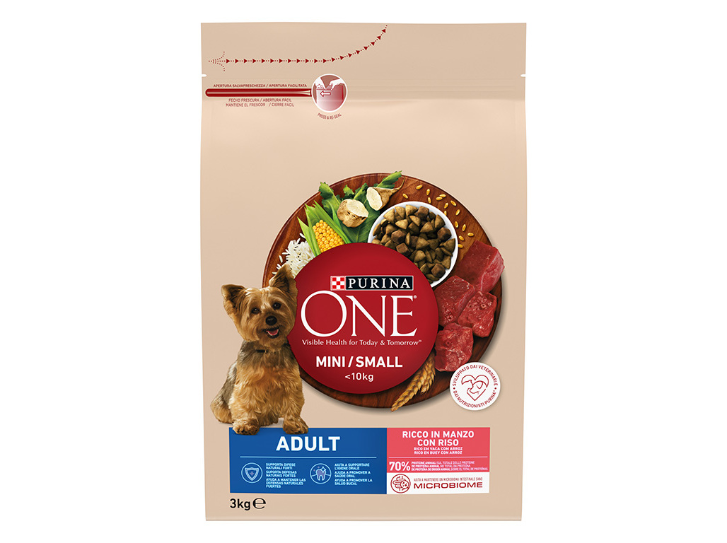 RAÇÃO PARA CÃO PURINA ONE MINI ADULTO COM VACA 3KG