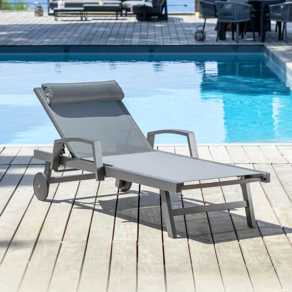 Transat en aluminium Pirae Gris anthracite