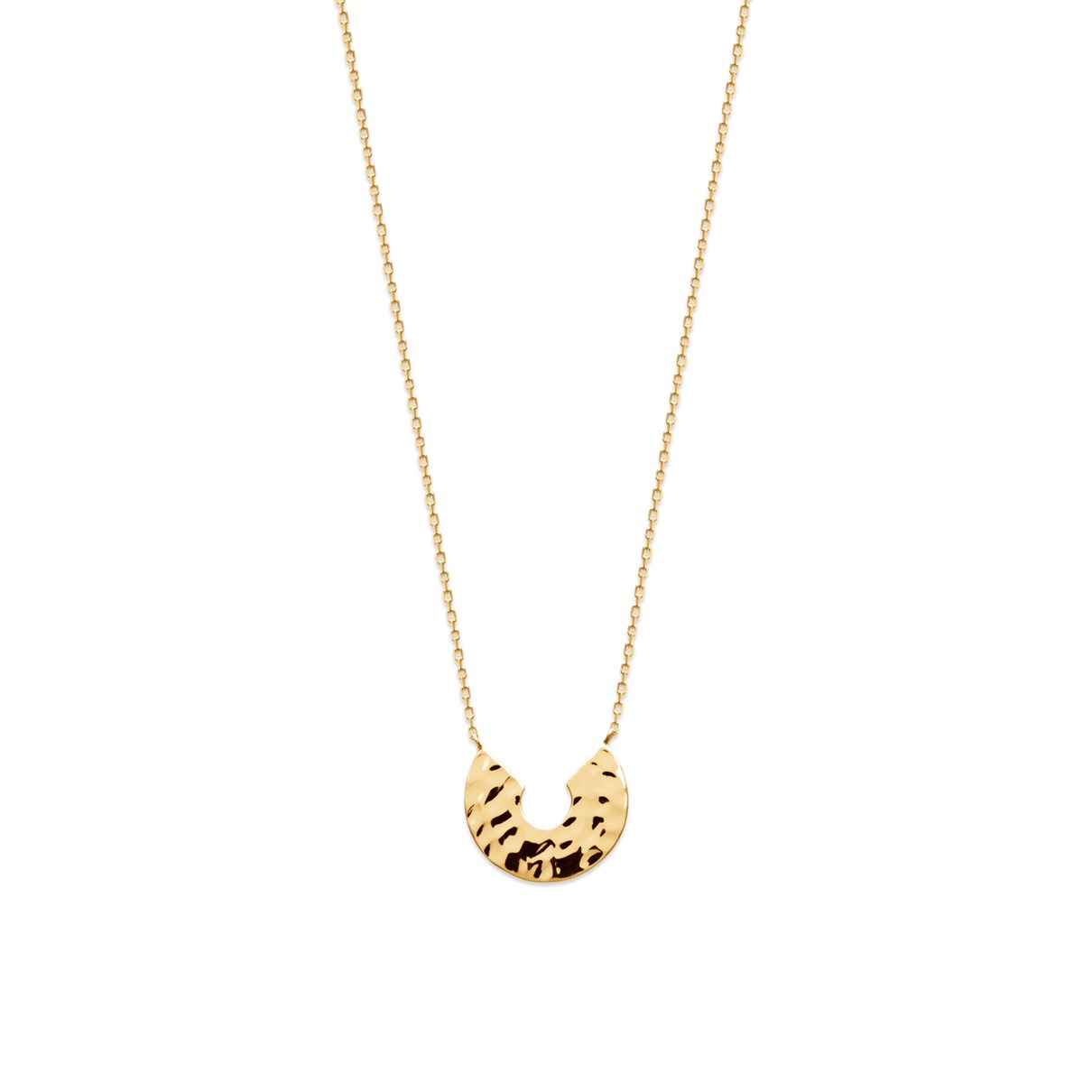 Collier en plaqué or jaune martelé LUNA - Bijoux Privés Discovery