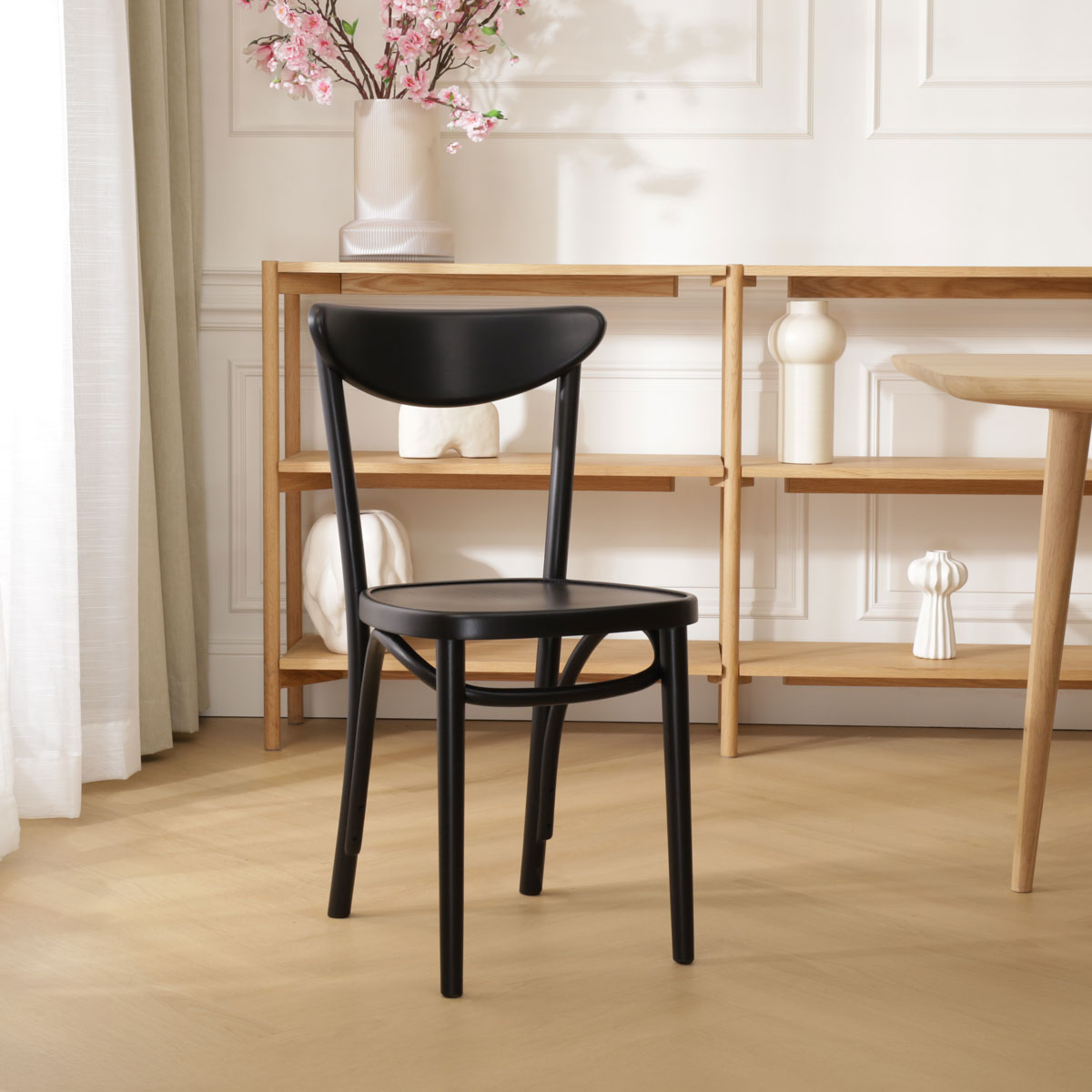 Houten bistrostoel Musa - zwart