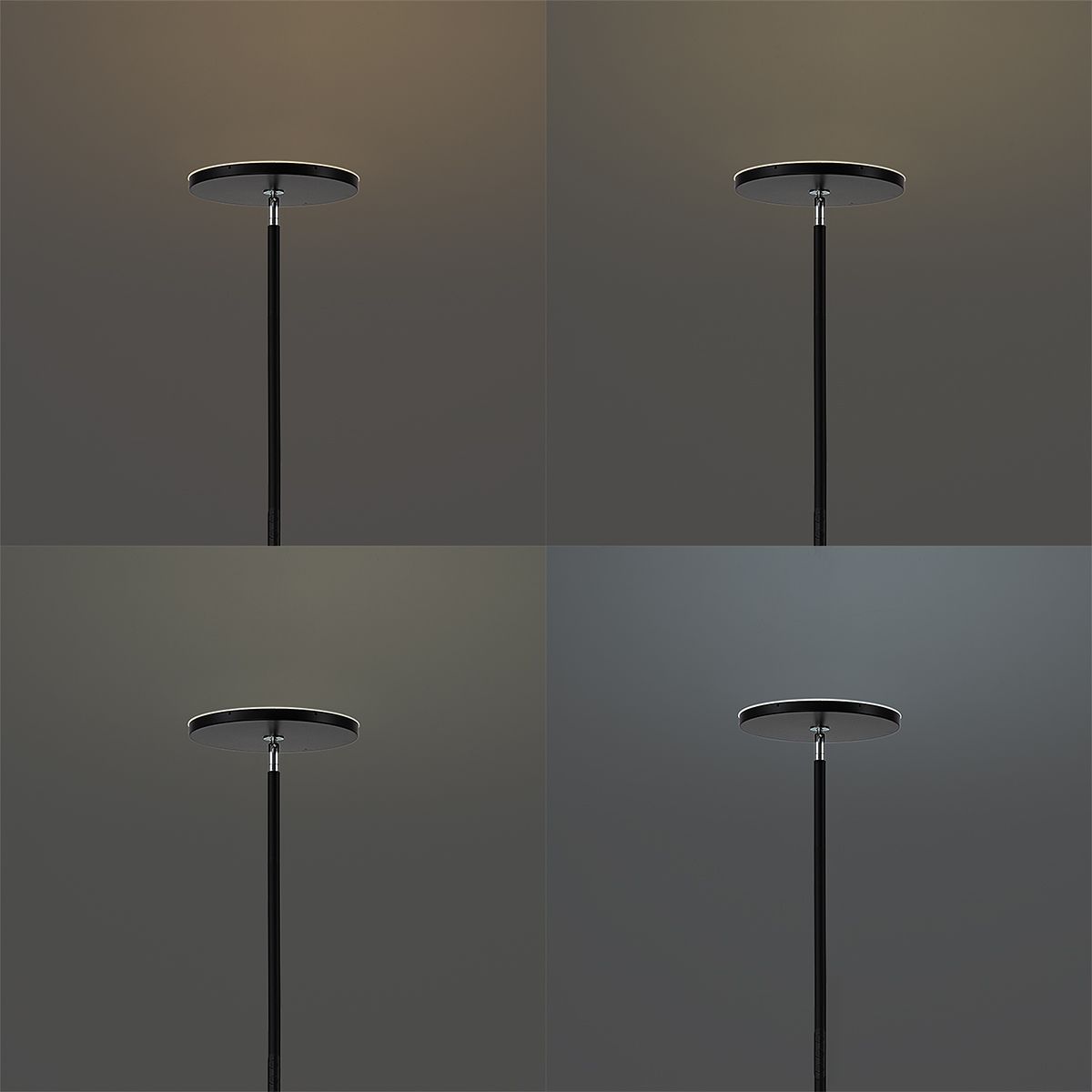 Moderne vloerlamp zwart incl. LED dimbaar RGB met afstandsbediening - Sjors