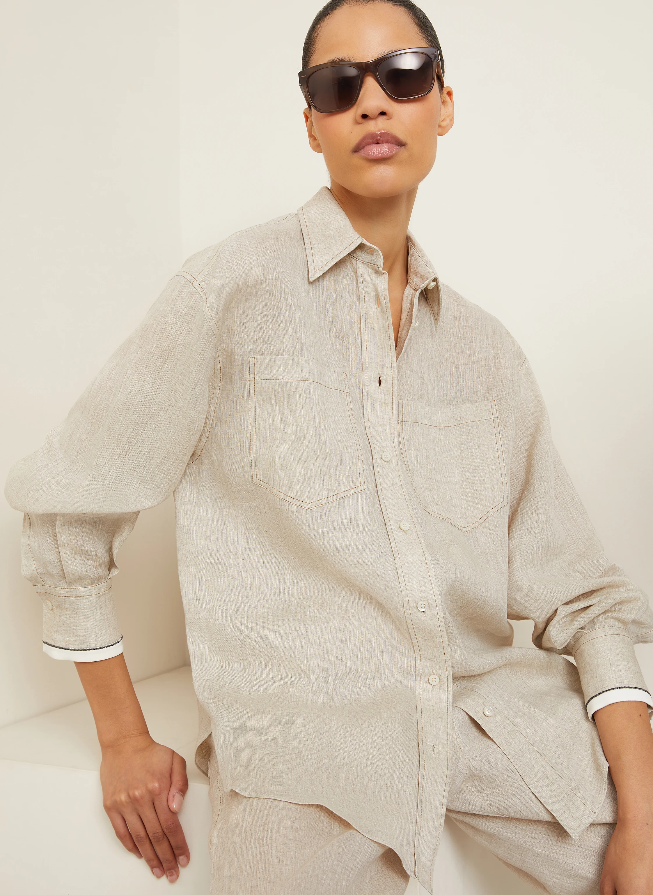 BRUNELLO CUCINELLI Hemdbluse aus Leinen