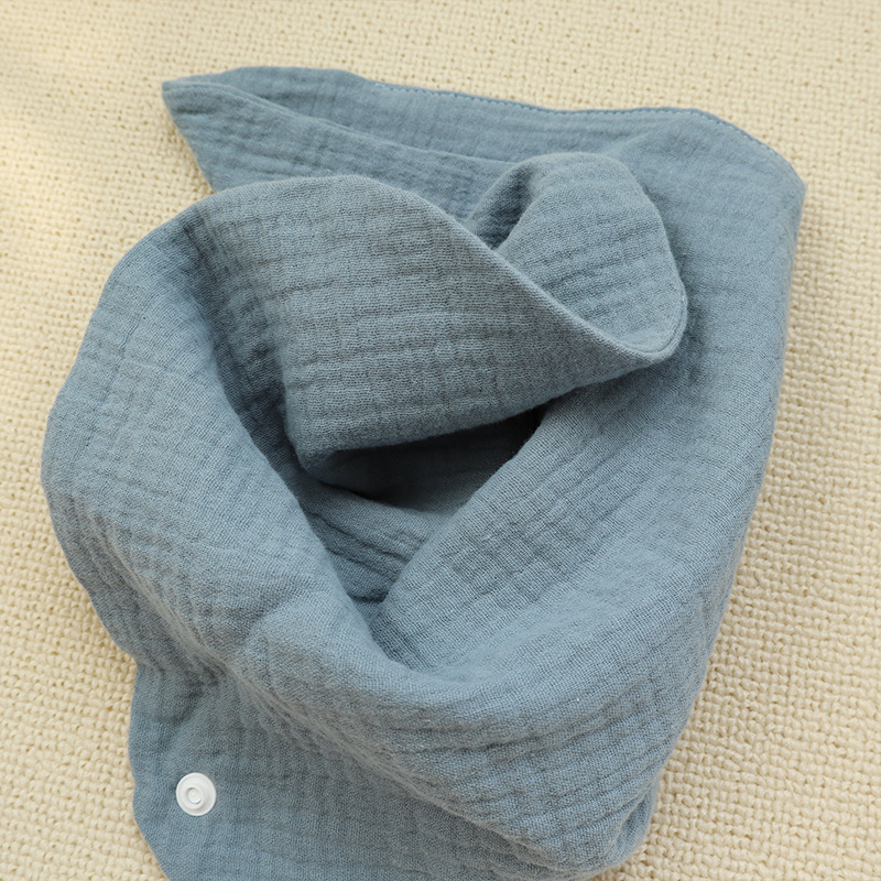 Baumwoll Baby Lätzchen Doppeltes Musselin Bandana Spucktuch mit Druckknopf - Creme