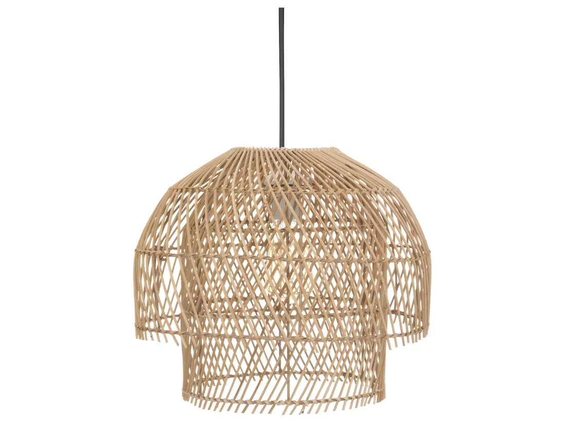 Luminaire Suspension en Rotin et Métal D 38 cm