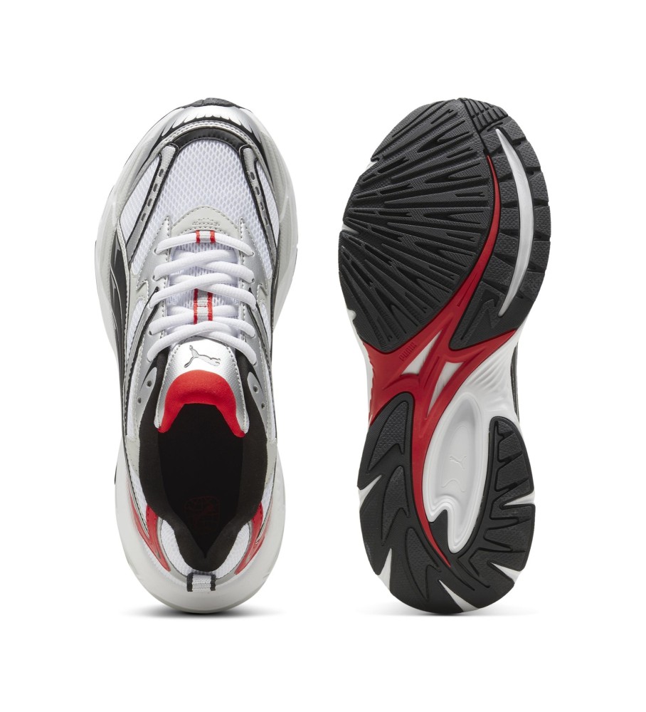 Tênis Puma Morphic, branco e vermelho