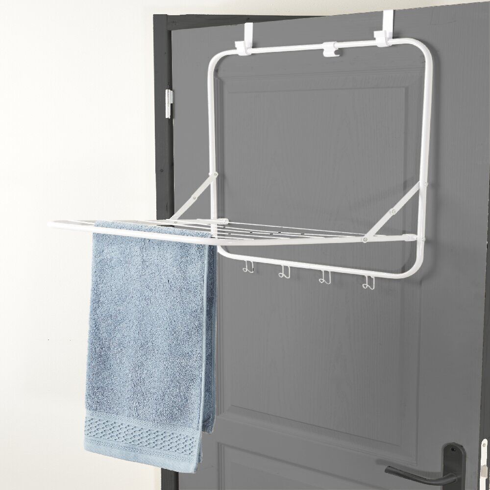 Séchoir de porte 51x41xH51cm fer blanc