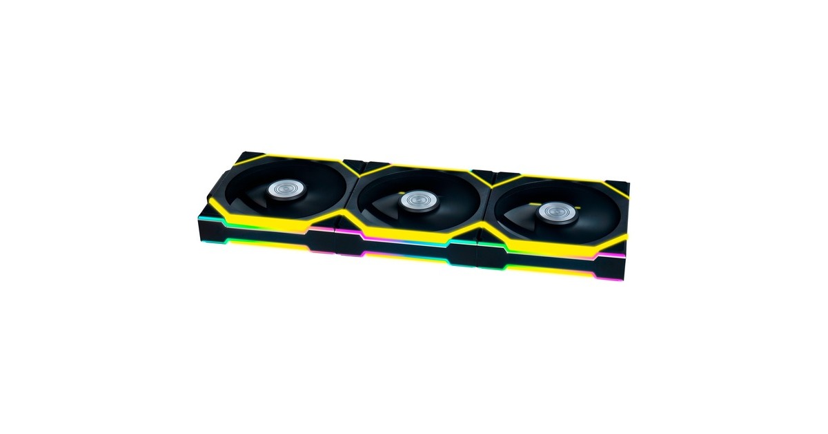 Lian LiUNI FAN SL120 Wireless RGB case fans  (Zwart, 3 stuks, 120 x 124.5 x 28 mm, PWM)