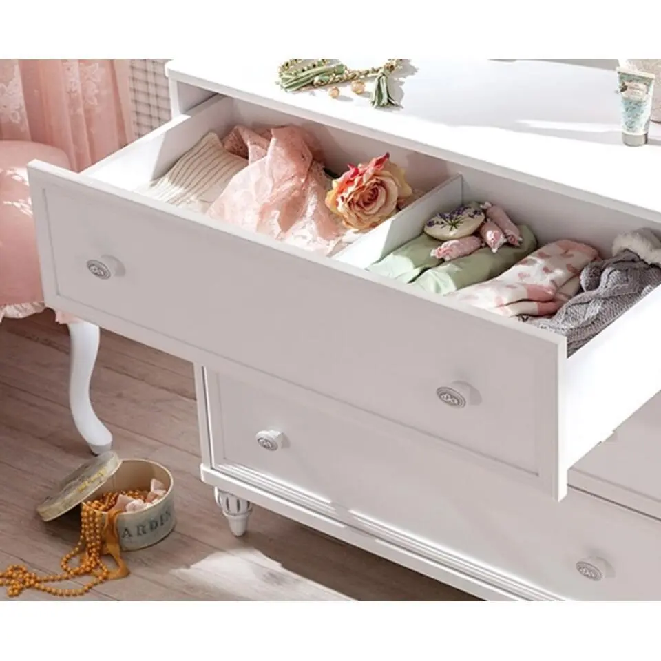 Romance commode kinderladekast meisjes met spiegel