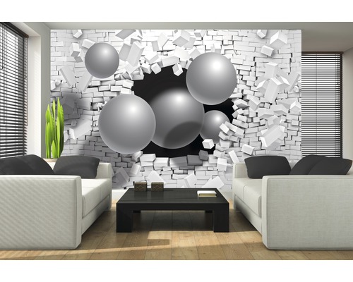 Vliesbehang 2914 VEXXL Bol/Baksteen 3D 3-delige set 312 x 219 cm
