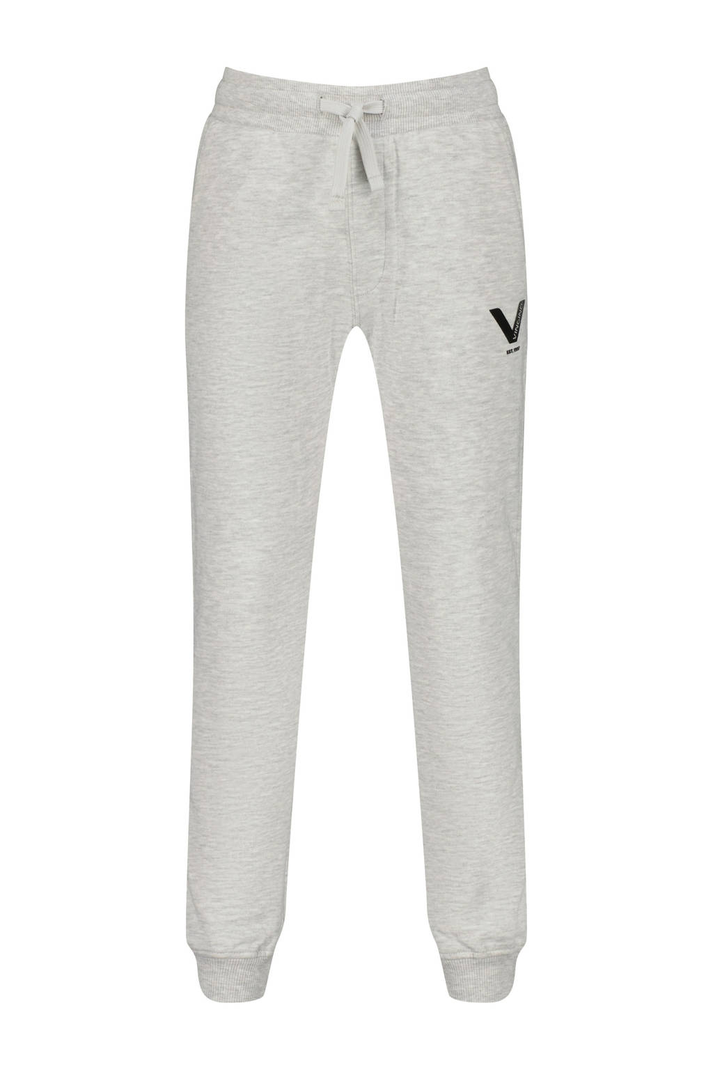 Vingino relaxed joggingbroek Saxic met printopdruk lichtgrijs melange