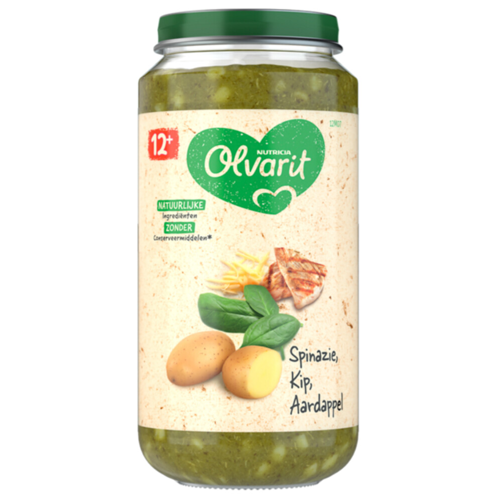 6x Olvarit Maaltijd 12m Spinazie Kip Aardappel250 gr