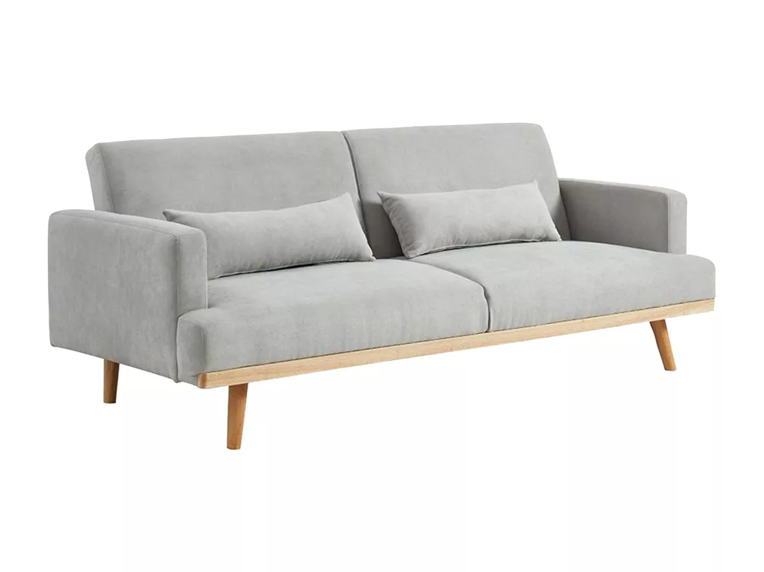 Canapé 3 places convertible clic-clac en tissu ESME - Gris clair