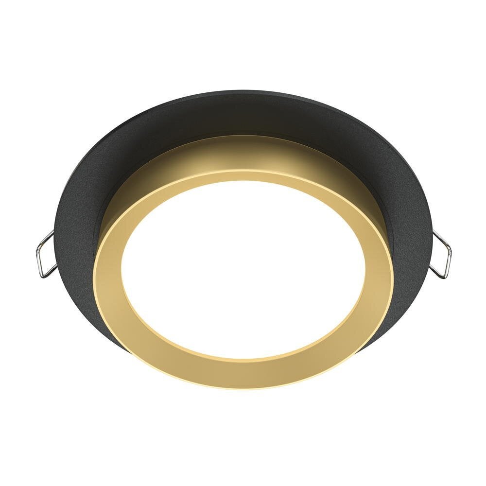 Hoop inbouwplafondlamp in zwart en goud GX53 rond