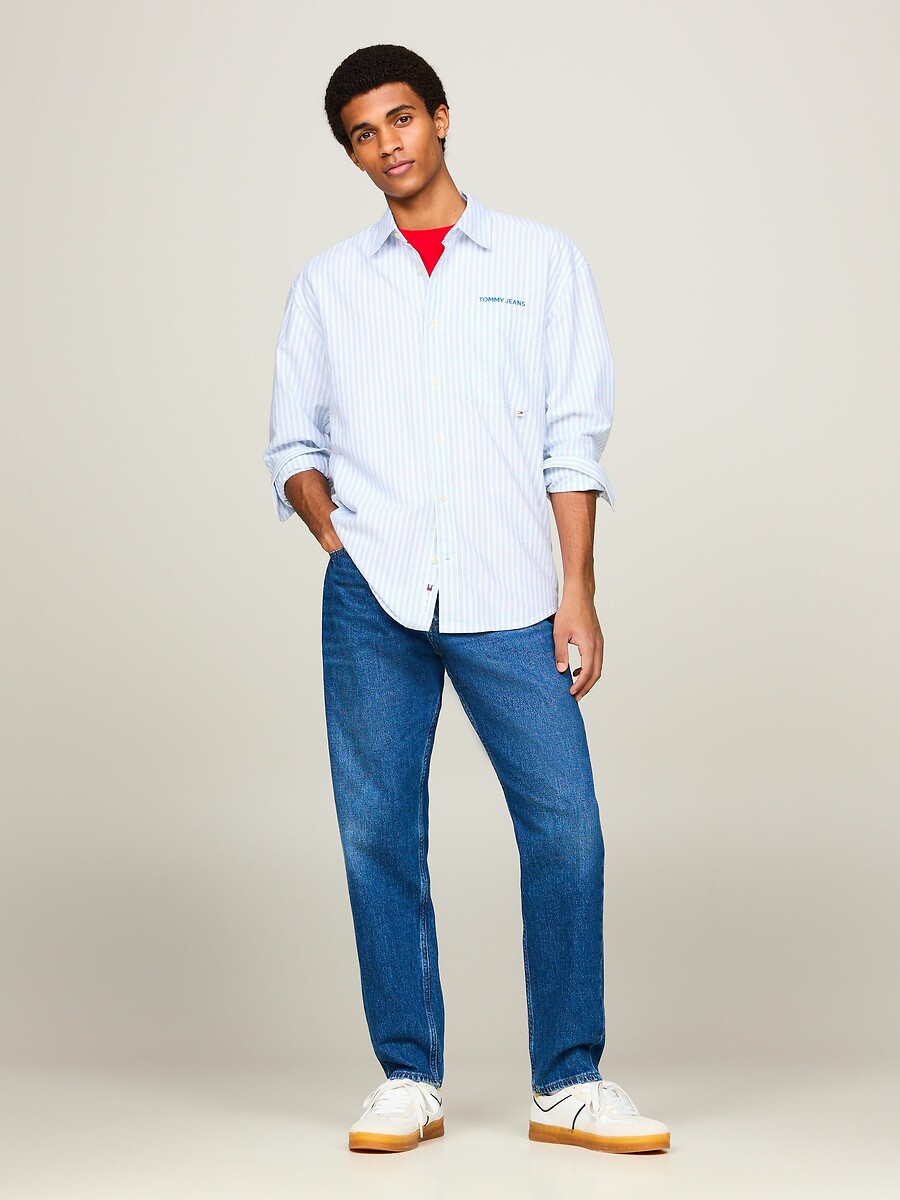 TOMMY JEANS<br>Camisa reta, levemente listrada
