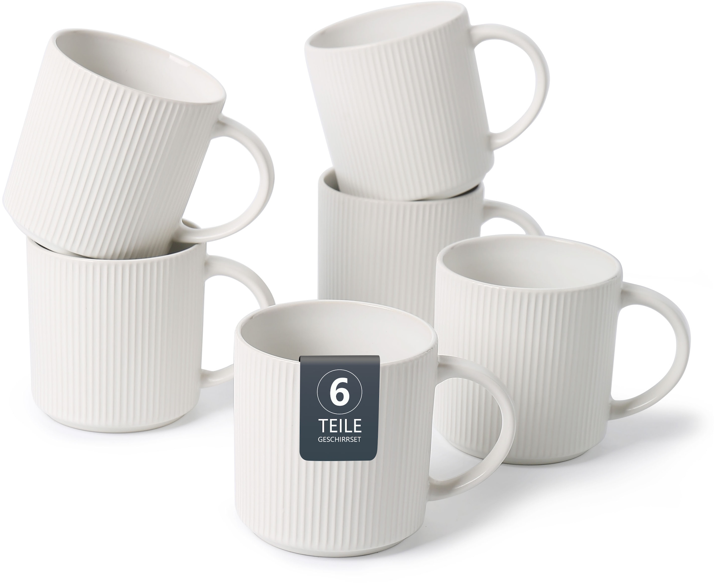 GOODproduct Becher »Kaffeebecher Ylvii, 6er Set« spülmaschinenfest und mikrowellengeeignet, 460 ml