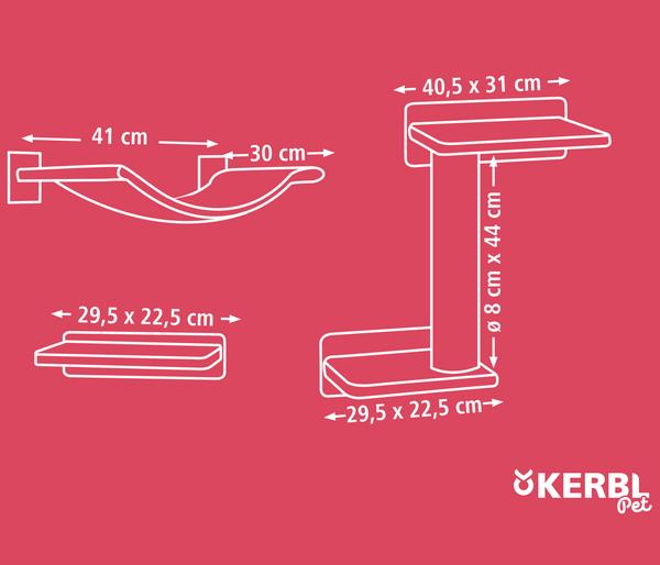 KERBL Pet Kletterwand Zugspitze, 5-teilig
