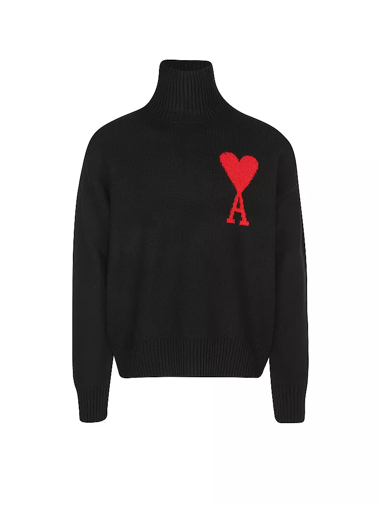 AMI PARIS Rollkragenpullover schwarz