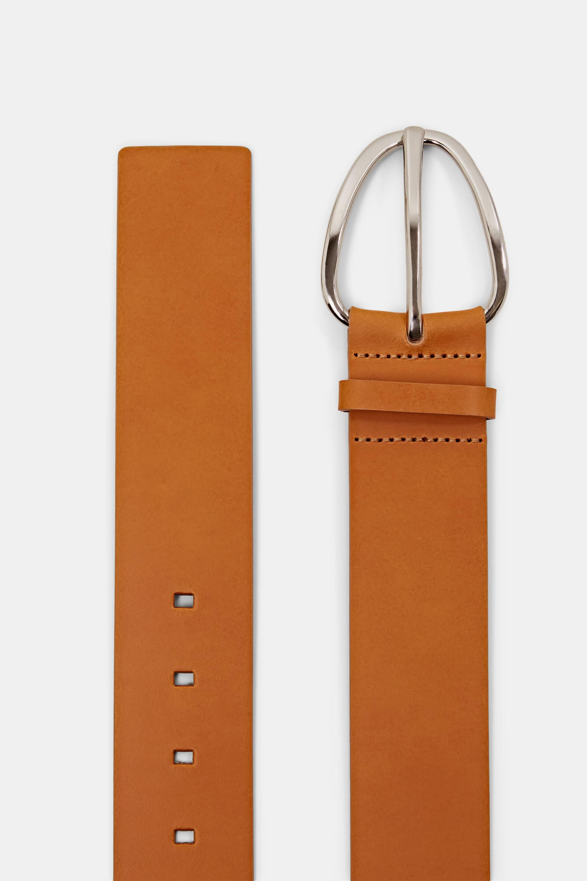 Large ceinture en cuir à boucle en métal