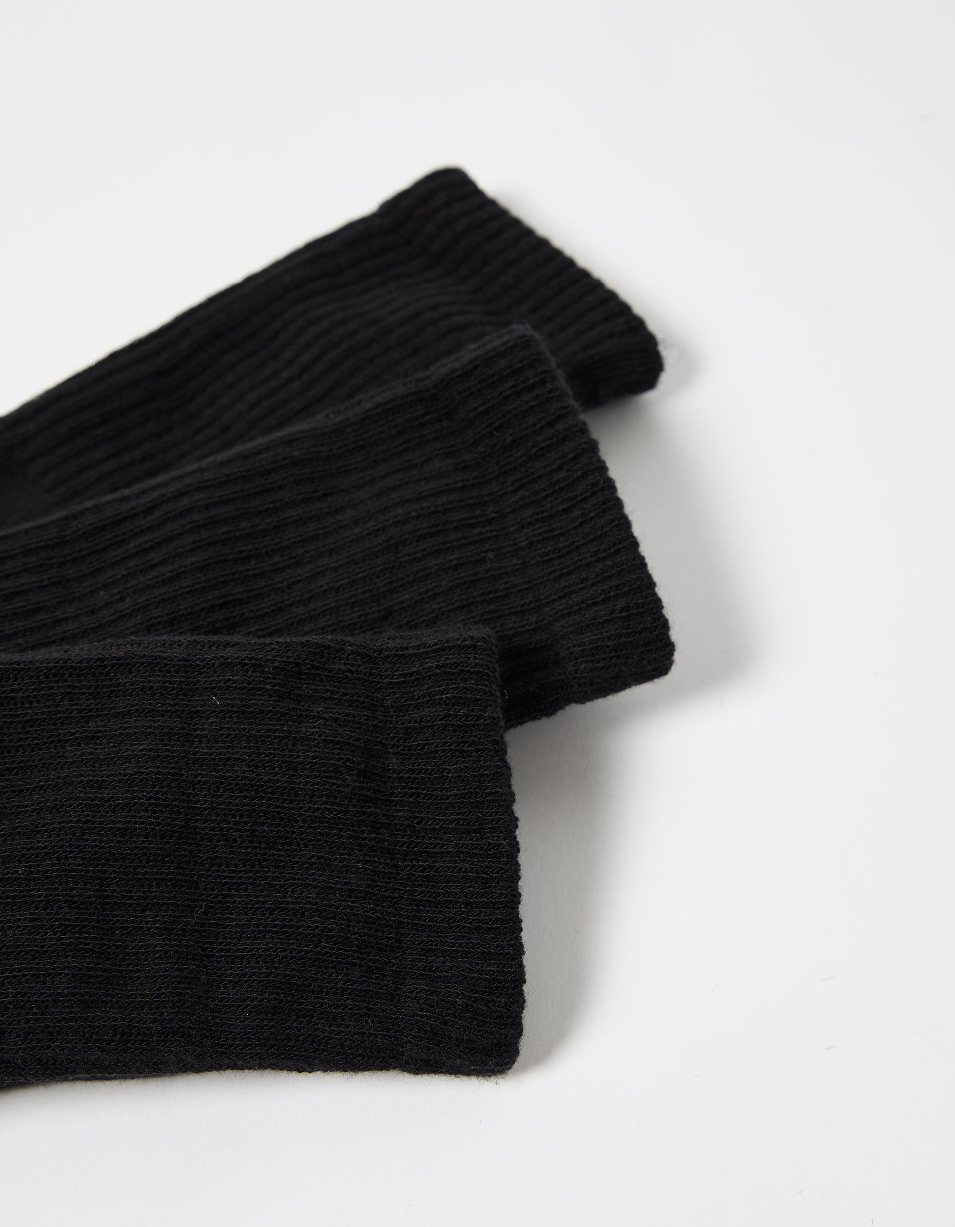 Pack 3 Pares de Meias Altas Caneladas, Homem, Preto