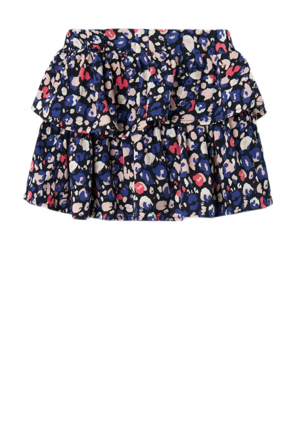 NAME IT gebloemde rok NMFVINAYA donkerblauw/roze/wit