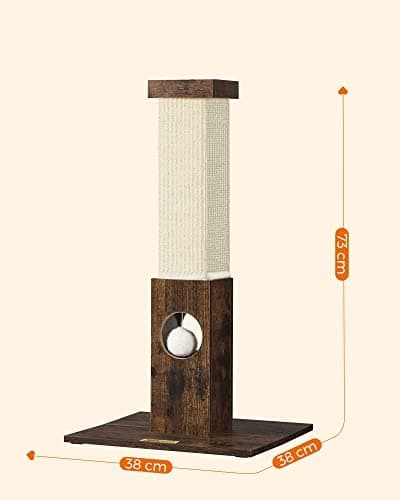 Slitesterk 73 cm katteskrapestolpe med sisal-tau