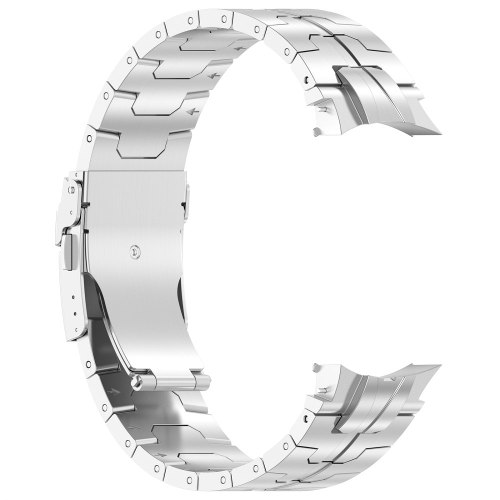 Samsung Galaxy Watch 4 Classic (42mm) Edelstahl Armband mit Butterfly-Verschluss (20mm) - Silber