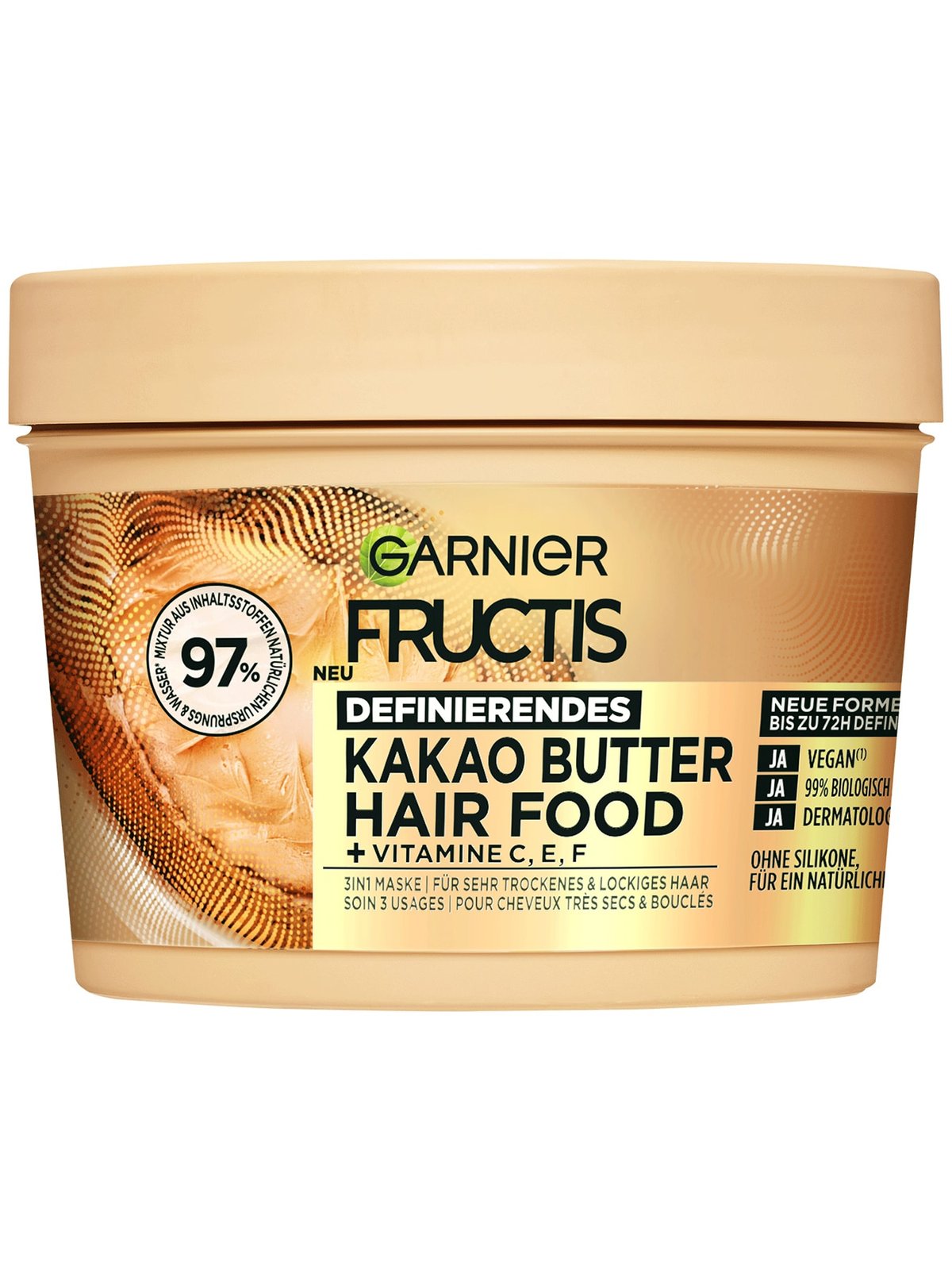 FRUCTIS Fructis Definierendes Kakao Butter Hair Food 3in1 Haarmaske für trockenes und lockiges Haar 400 ml