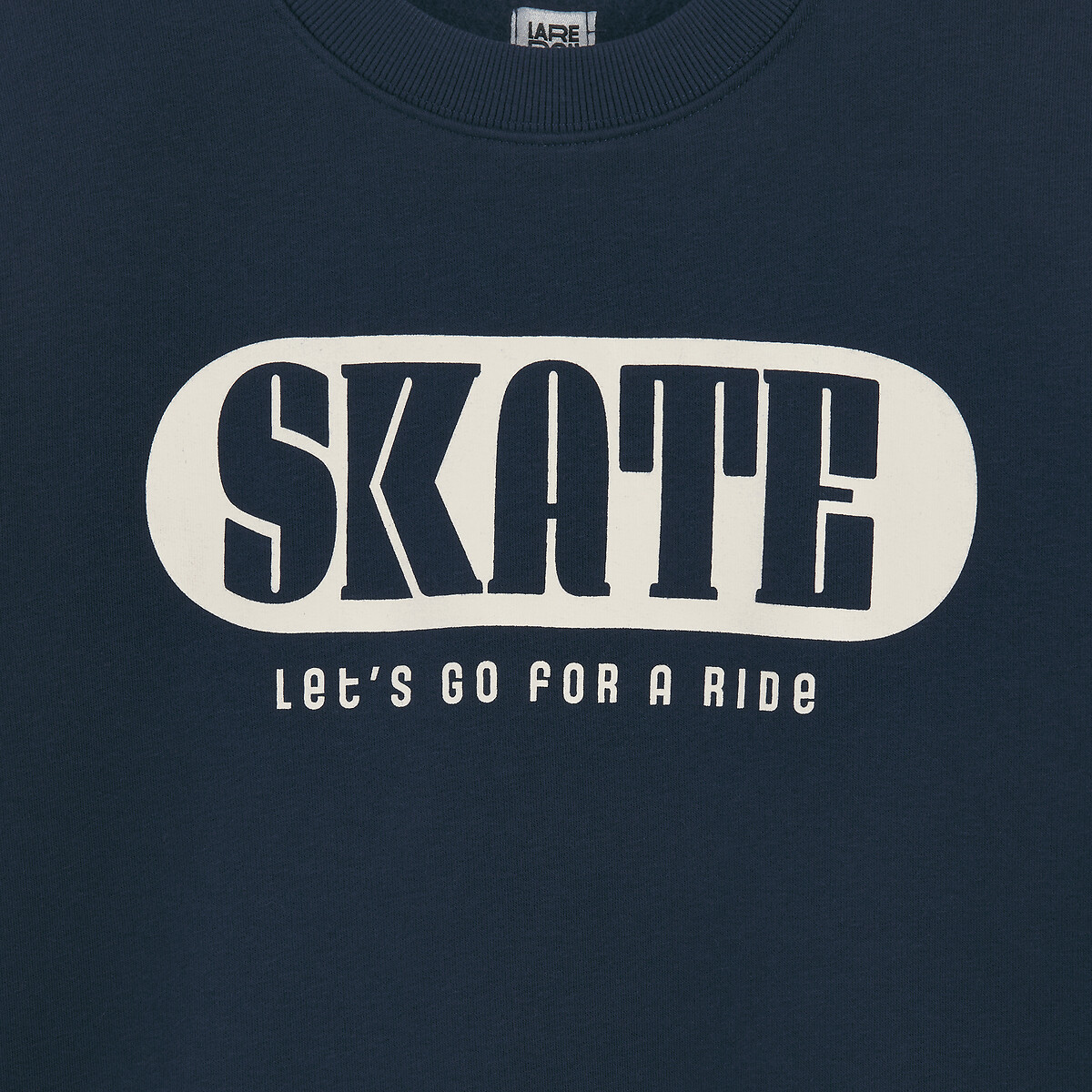 COLEÇÕES LA REDOUTE<br>Suéter com gola redonda e texto, em fleece