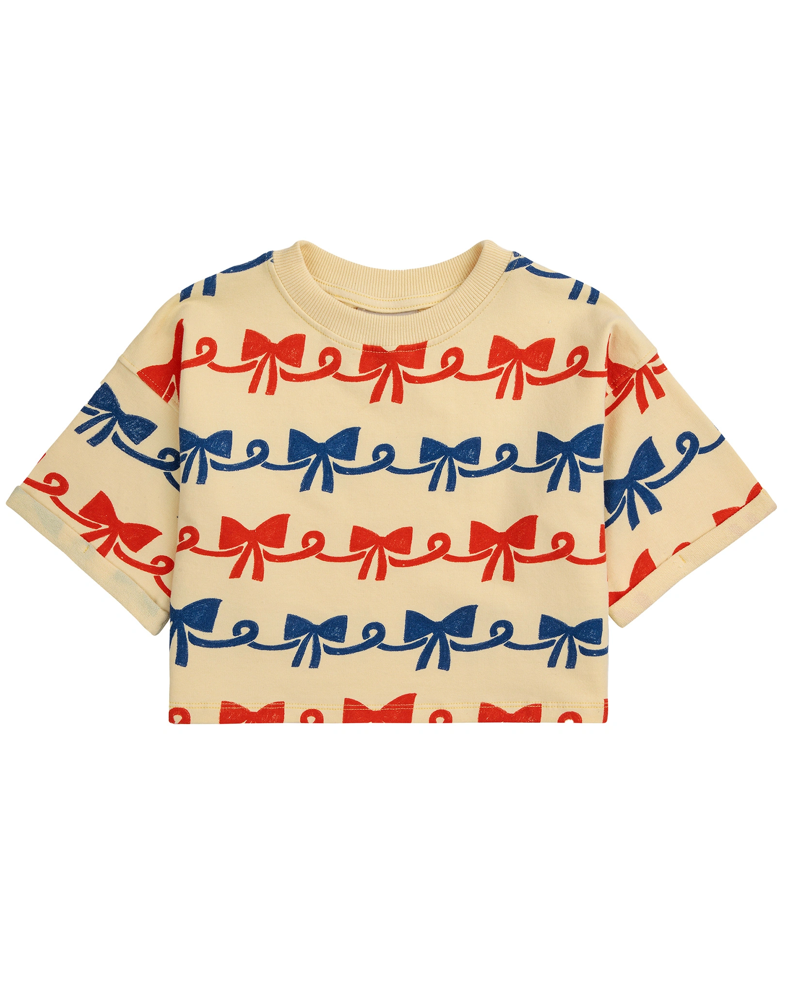 Sweatshirt RIBBON BOW AOP in light yellow