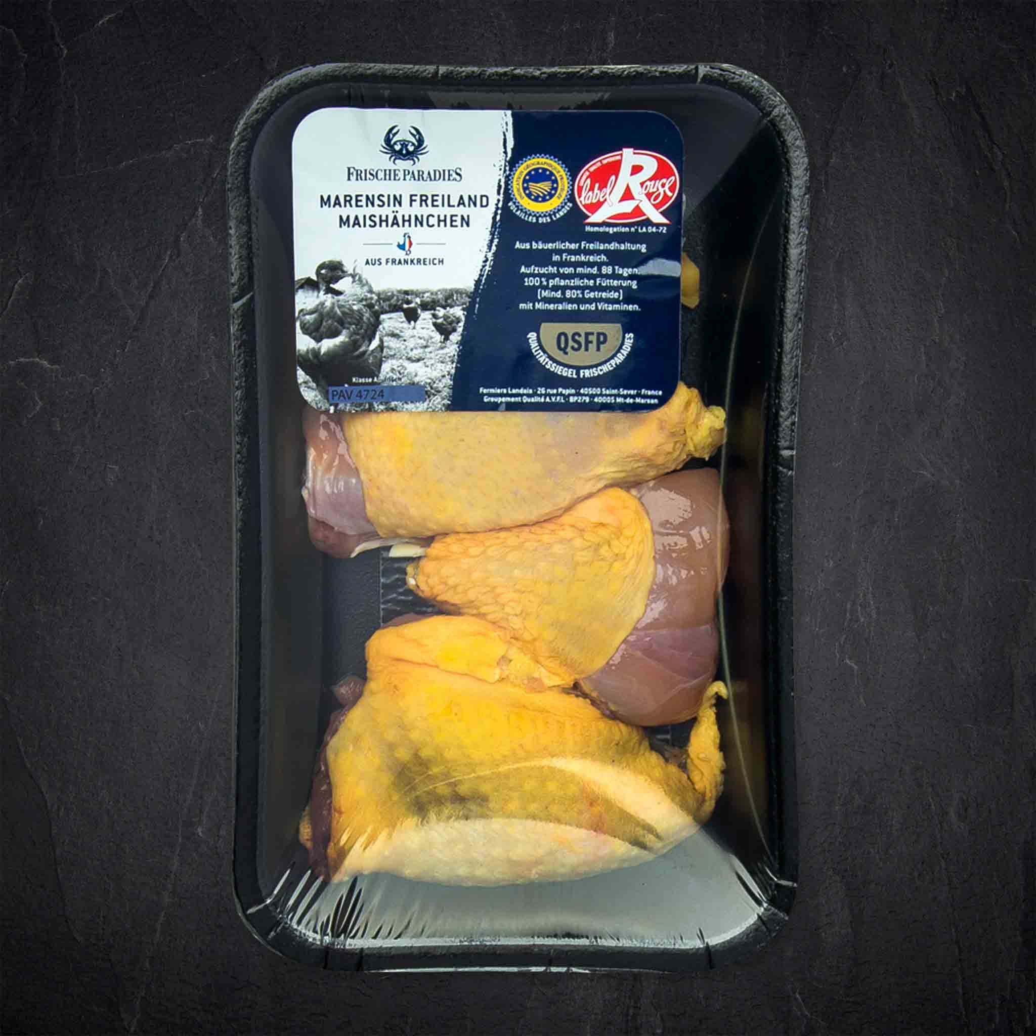 QSFP Marensin Maishähnchenkeule ausgelöst mit Haut