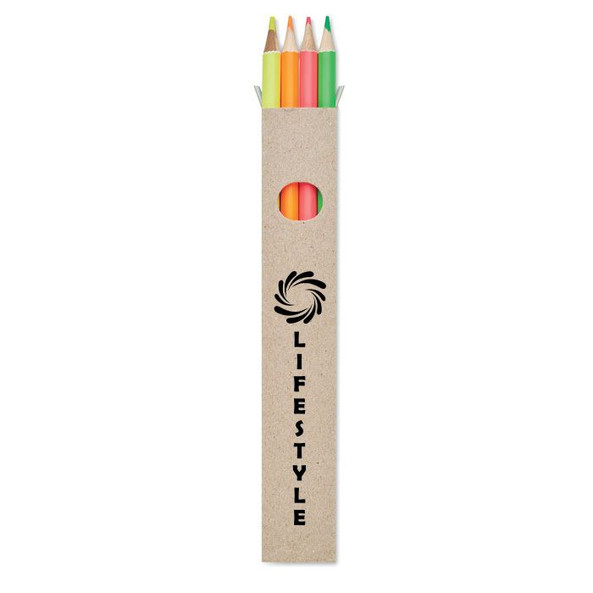 GiftRetail MO6836 - BOWY 4 crayons surligneurs dans une