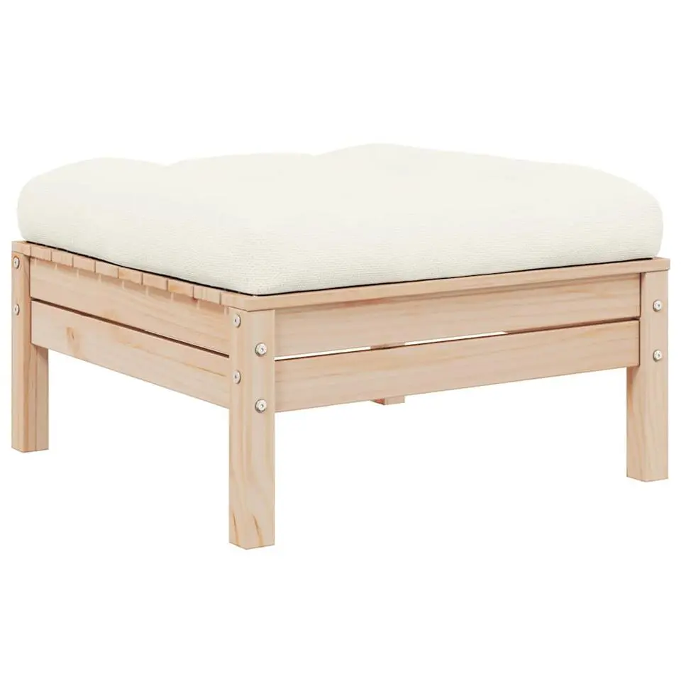 vidaXL - Loungeset - Crème - Grenenhout