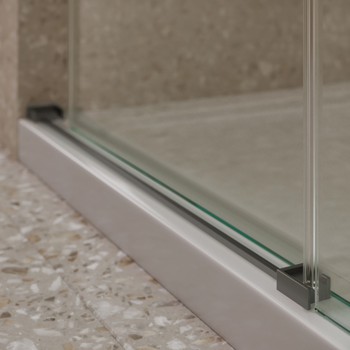 Saniclear Supreme douchedeur 100-110cm verouderd ijzer - gunmetal