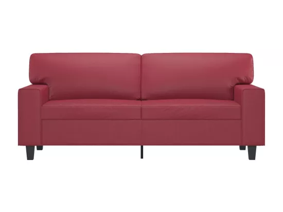 Canapé à 2 places Rouge bordeaux 140 cm Similicuir
