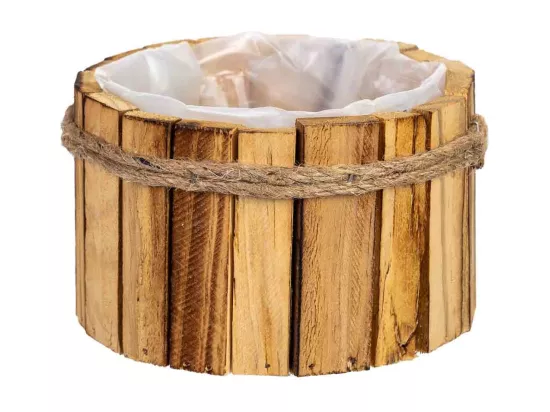 Panier rond en bois 15x15x9h cm