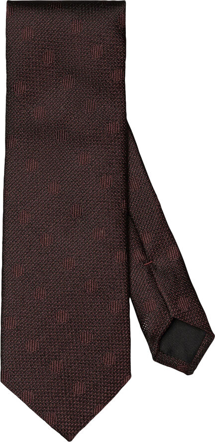 ETON Dark Red Polka Dot Grenadine Silk Tie Rød