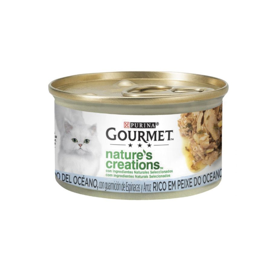 Lata de peixe oceânico Gourmet Nature's Creations para gatos